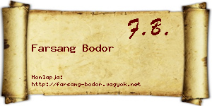 Farsang Bodor névjegykártya
